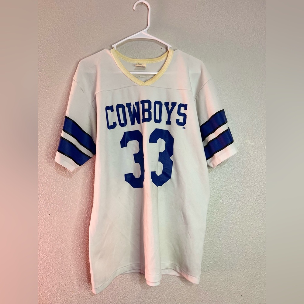Vintage Dallas Cowboys Rawlings Cream and White NFL Jersey